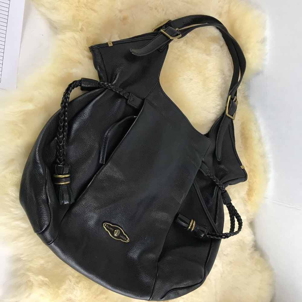 Elliott Lucca black leather shoulder bag
